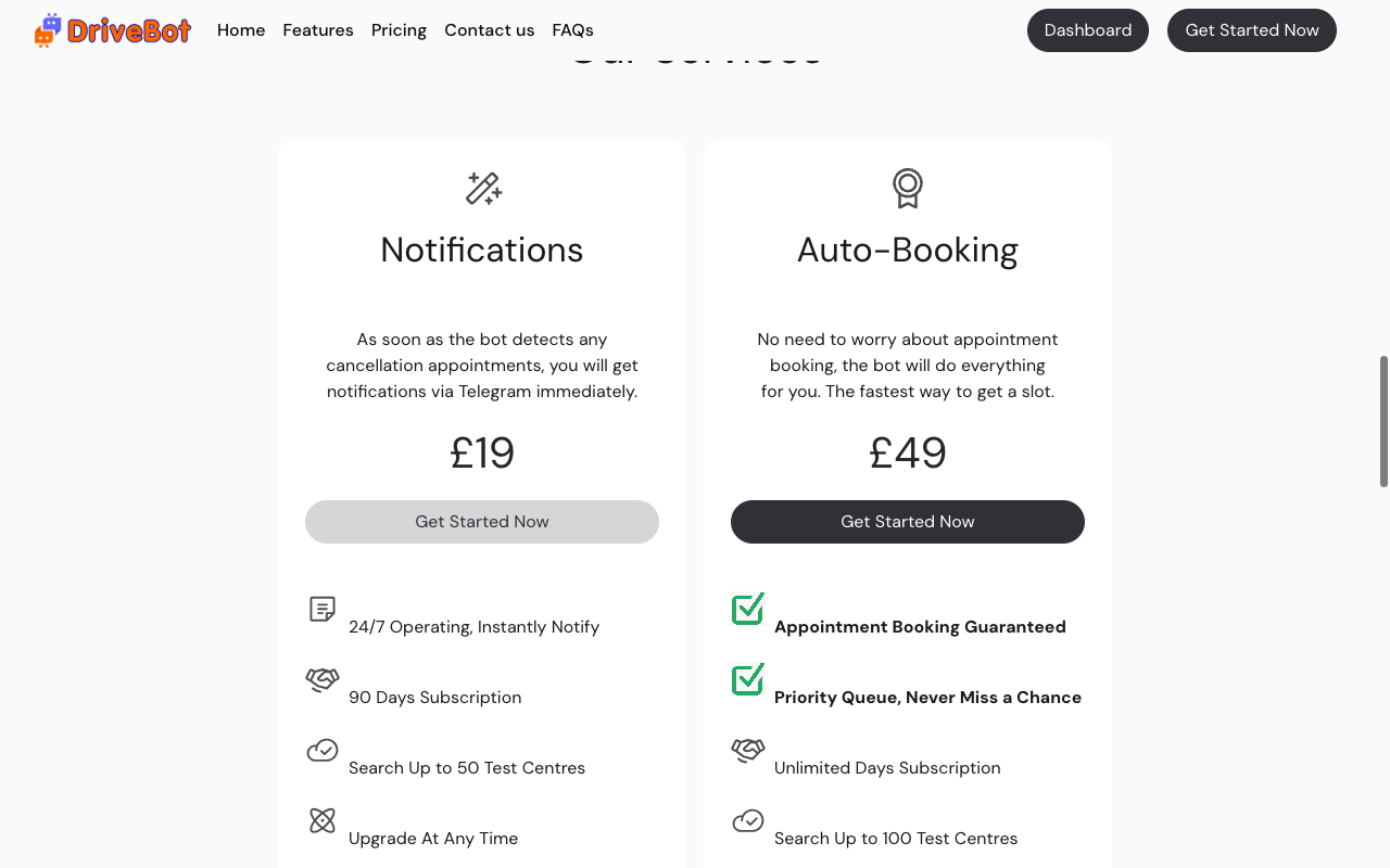 DriveBot pricing
