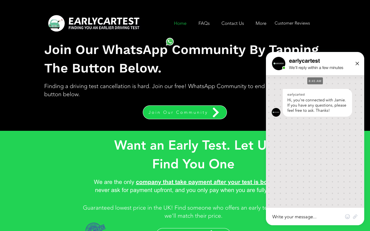 EarlyCarTest desktop